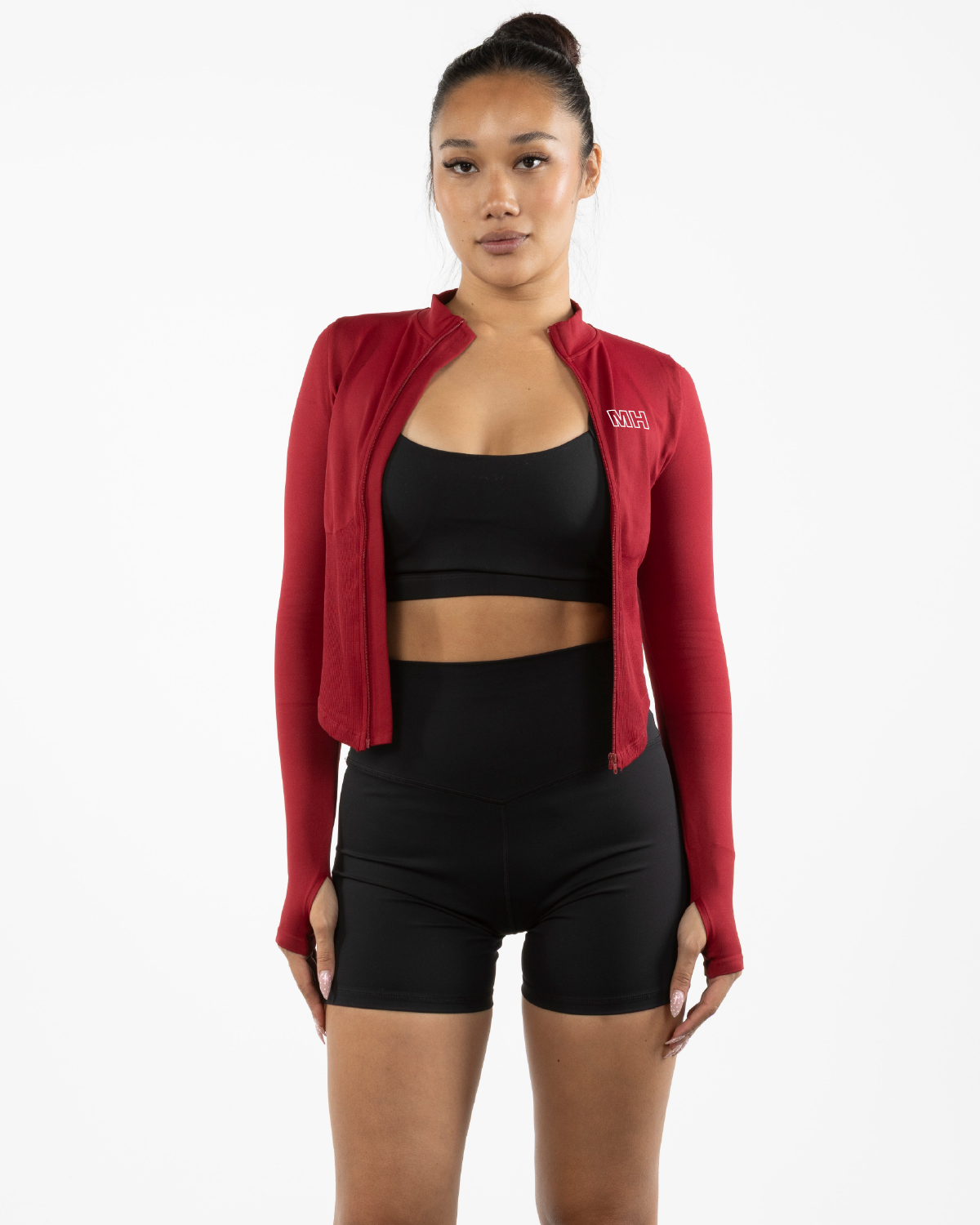 Madhouse - The 3/4 Crop Zip Jacket - Red