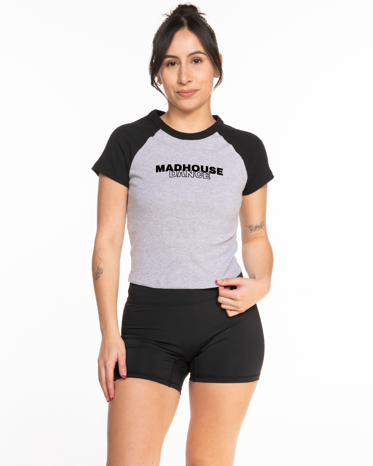 Madhouse - The Micro Rib Baby Tee - Heather / Black