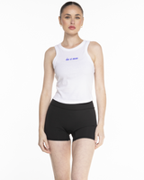 Miss Lymph Micro Rib Racer Crop - White