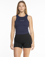 Miss Lymph Micro Rib Racer Crop - Navy