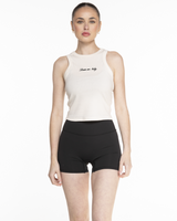 Miss Lymph Micro Rib Racer Crop - Natural