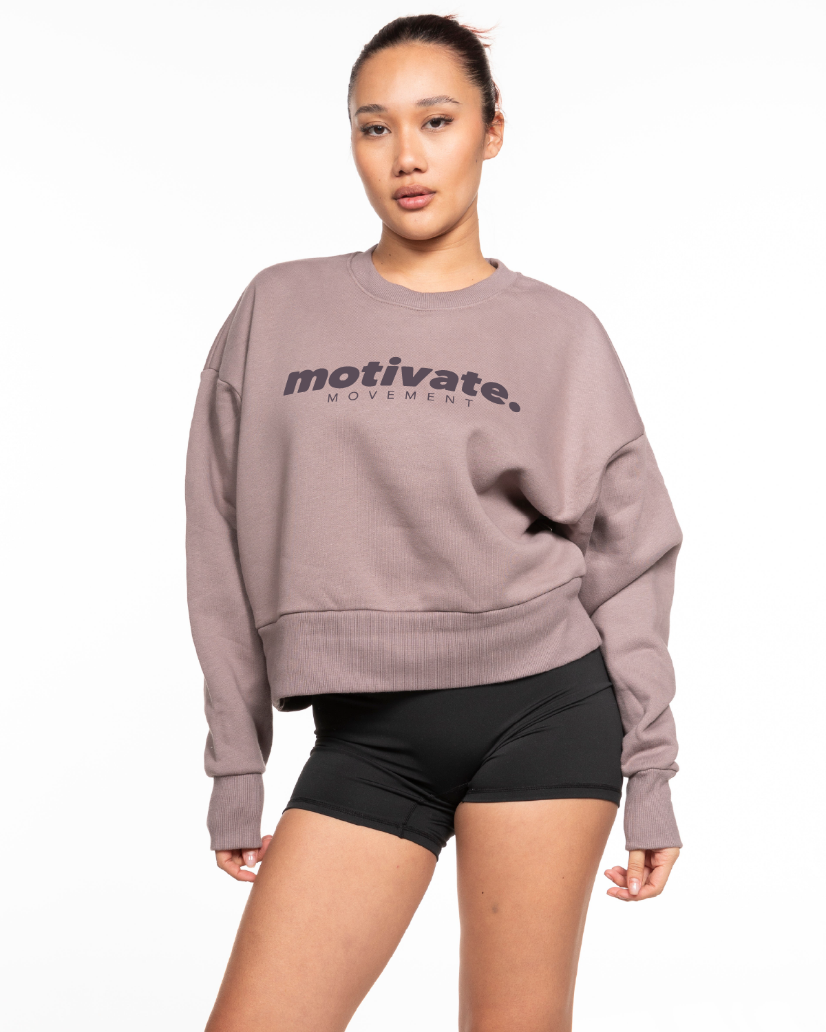 Motivate Movement Womens Heavyweight Crop - Mauve