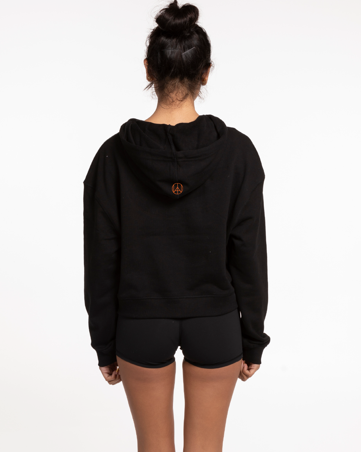 Motivate Movement Crop Terry Hoodie - Black