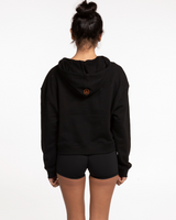 Motivate Movement Crop Terry Hoodie - Black