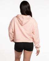 Motivate Movement Crop Terry Hoodie - Pale Pink