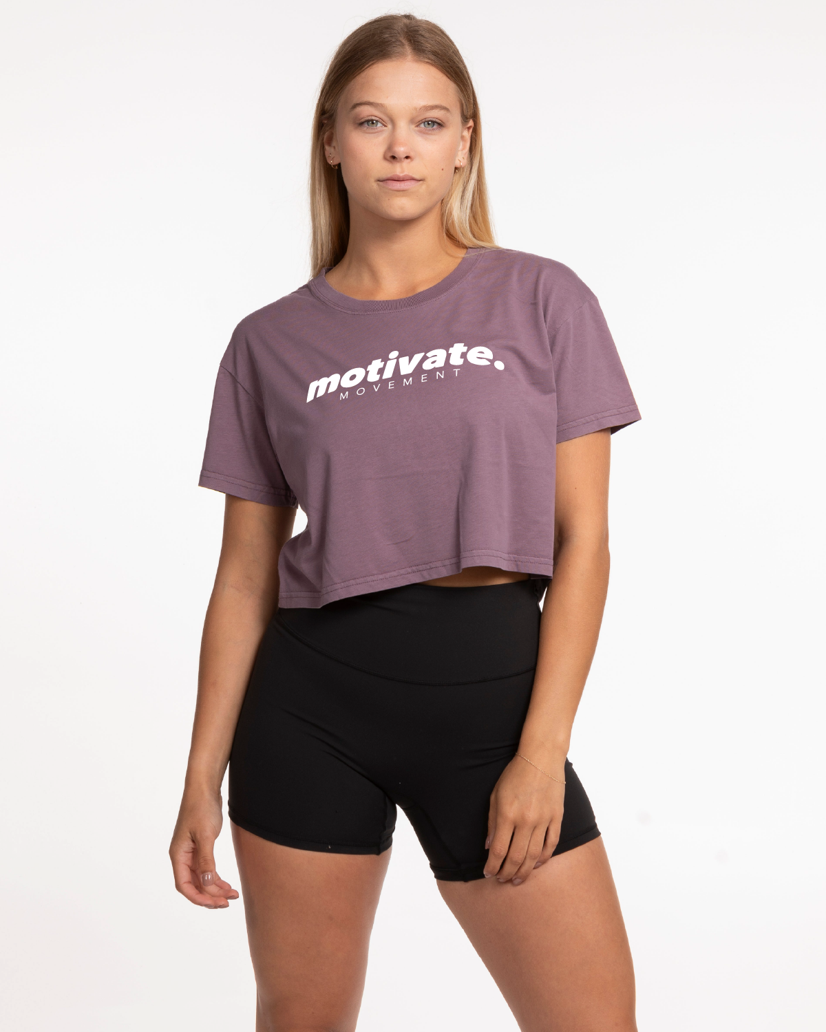 Motivate Movement Crop Tee - Mauve