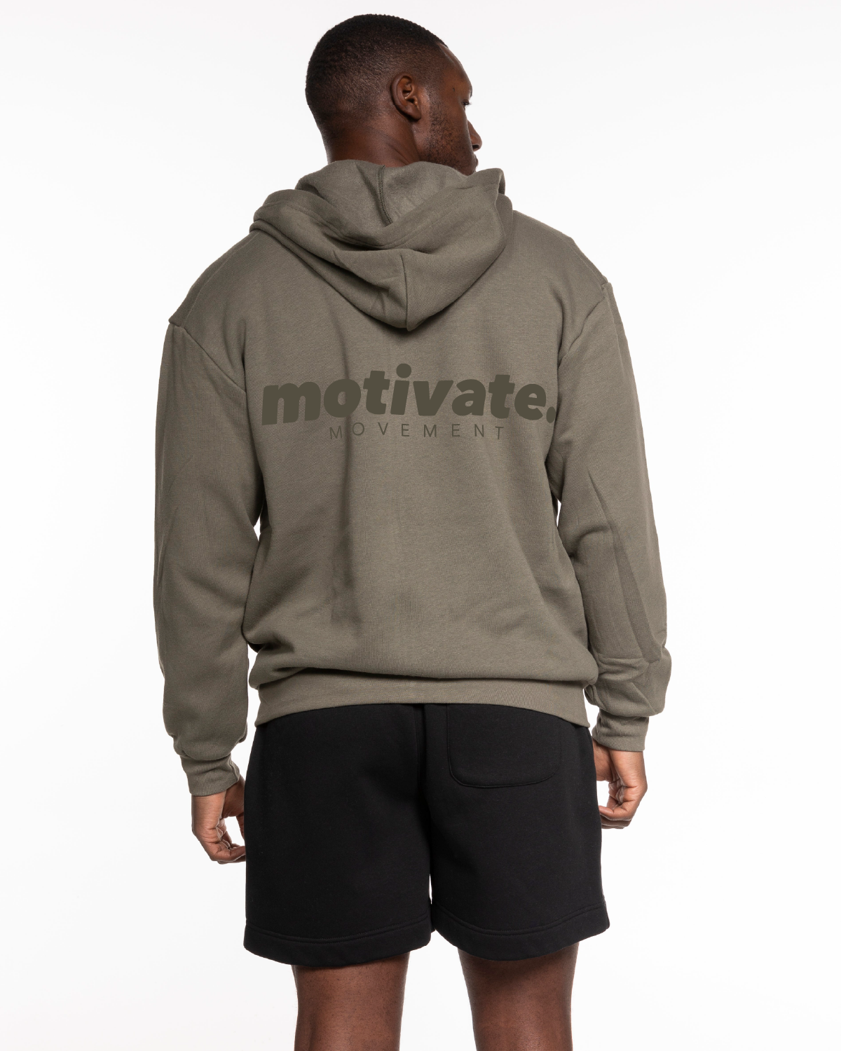 Motivate Movement Recycled Unisex Zip Hoodie - Army