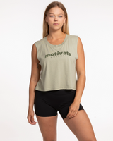 Motivate Movement Crop Muscle Tank - Pistachio