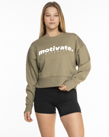 Motivate Movement Womens Heavyweight Crop - Cedar