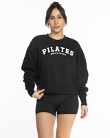 Move Studio Womens Heavyweight Crop - Black - Collegiate Logo