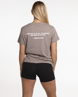 Move Studio Womens Tee - Mushroom - Sunshine Logo