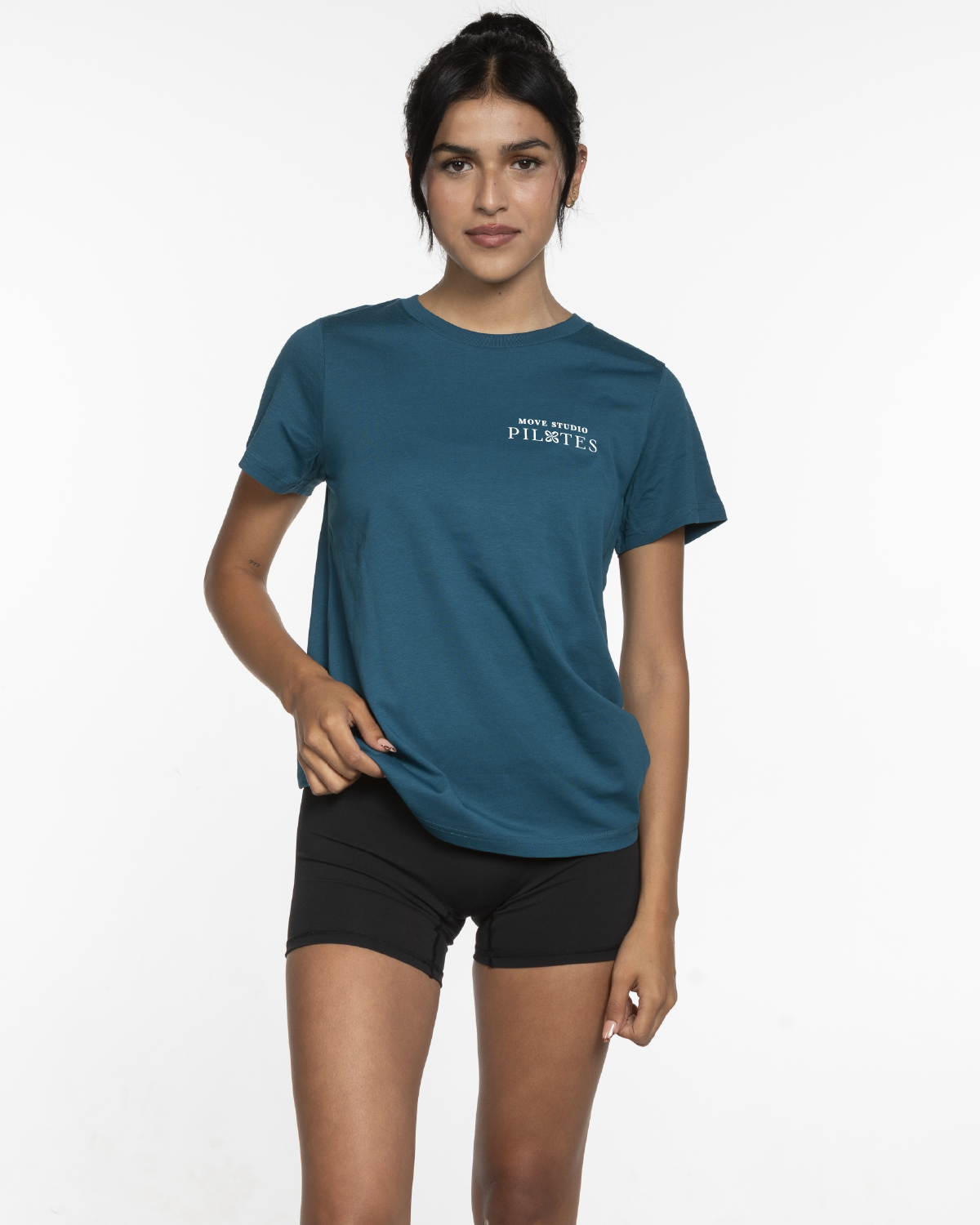Move Studio Womens Tee - Atlantic - Pilates Athletic Club Logo