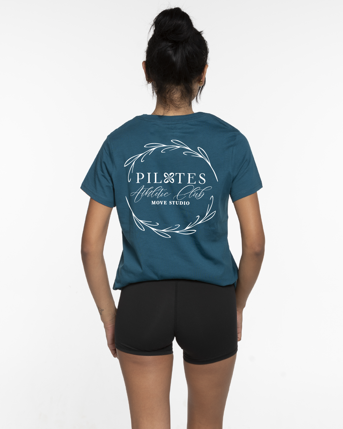 Move Studio Womens Tee - Atlantic - Pilates Athletic Club Logo