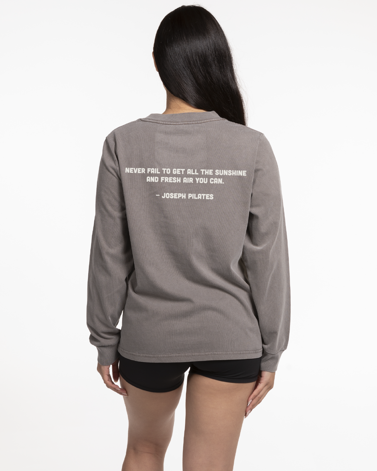 Move Studio Womens Heavyweight Long Sleeve - Washed Gray - Sunshine Logo