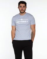 The Mens Tee - Powder -  Odyssey Performance - Center Chest Stacked W/ Star - White