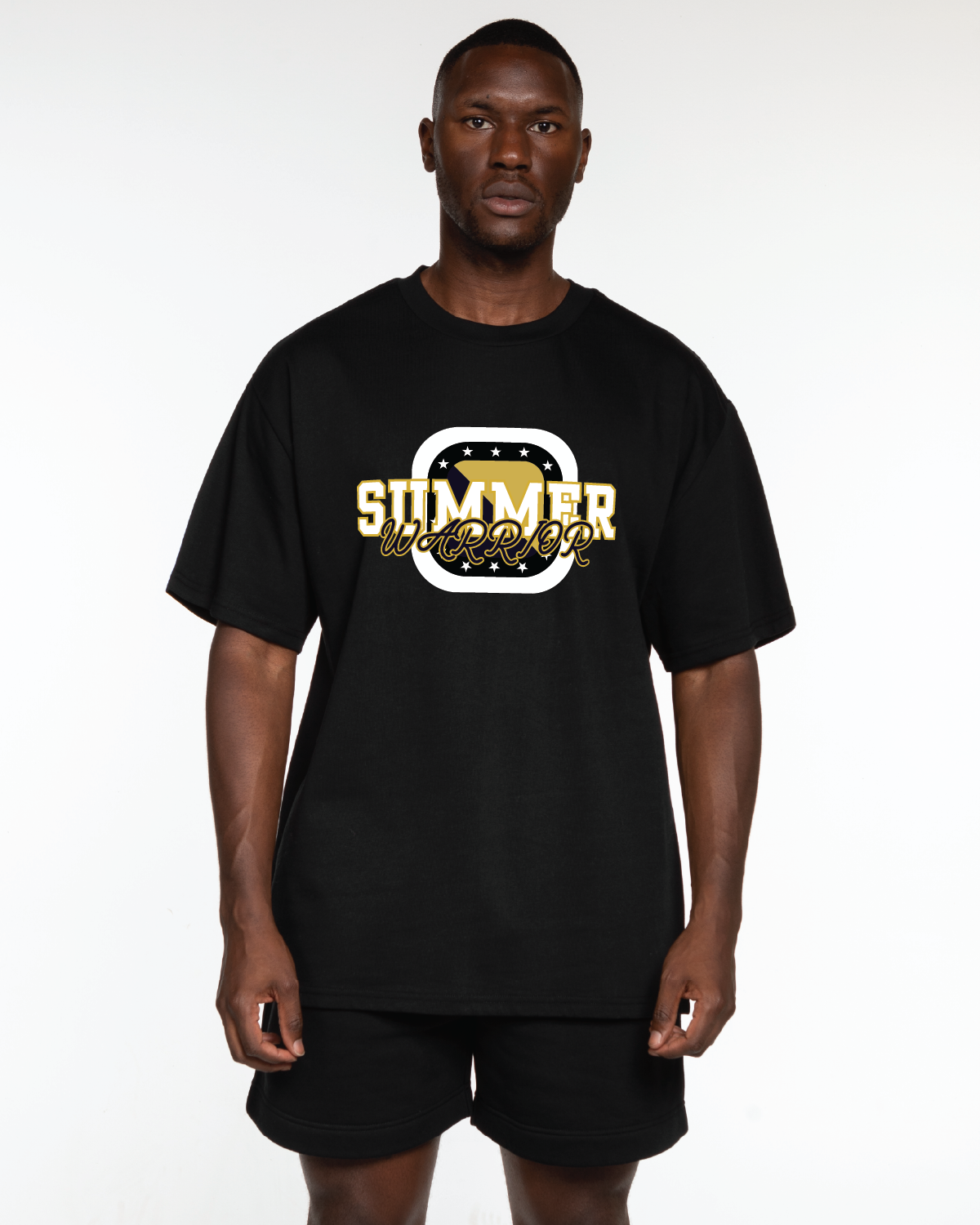 The Mens Heavyweight Tee - Black - Odyssey Performance - Center Chest - Overlay Text & icon - Full Color