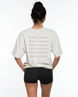 Project Strength Mens Heavyweight Tee - Washed Bone