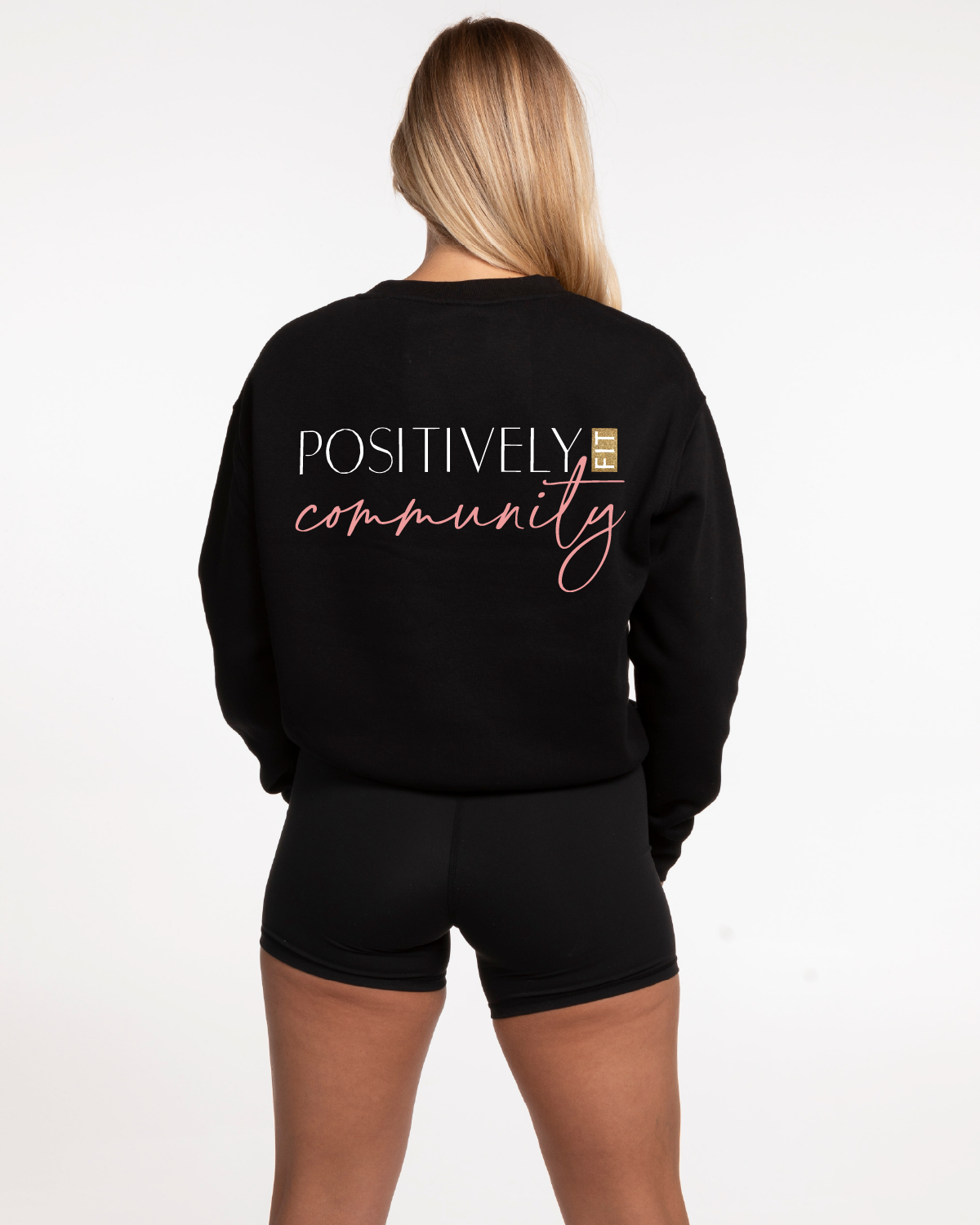 Positively Fit Community Womens Crewneck - Black