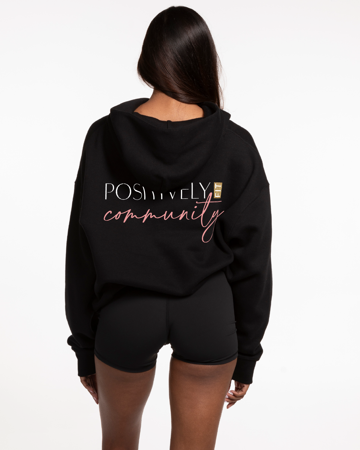 Positively Fit Community Womens Hoodie - Black