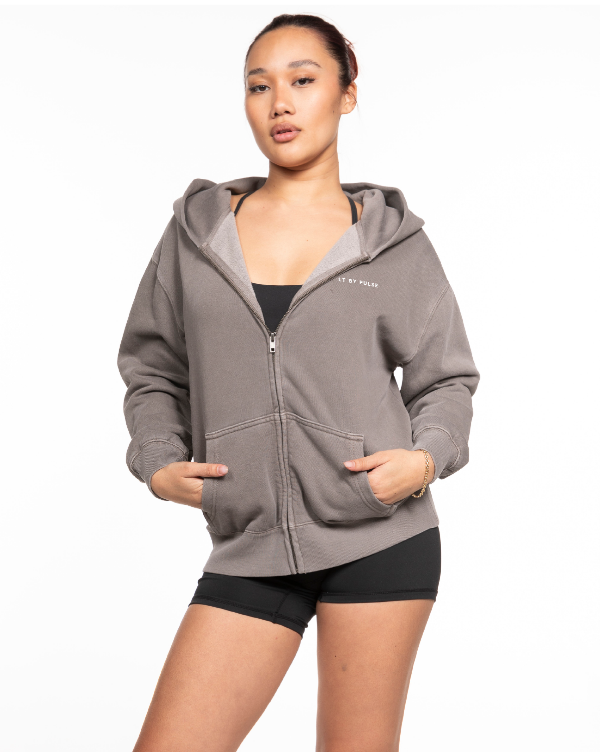 Pulse 712 Womens Zip Hoodie - Washed Gray - Sioux Center