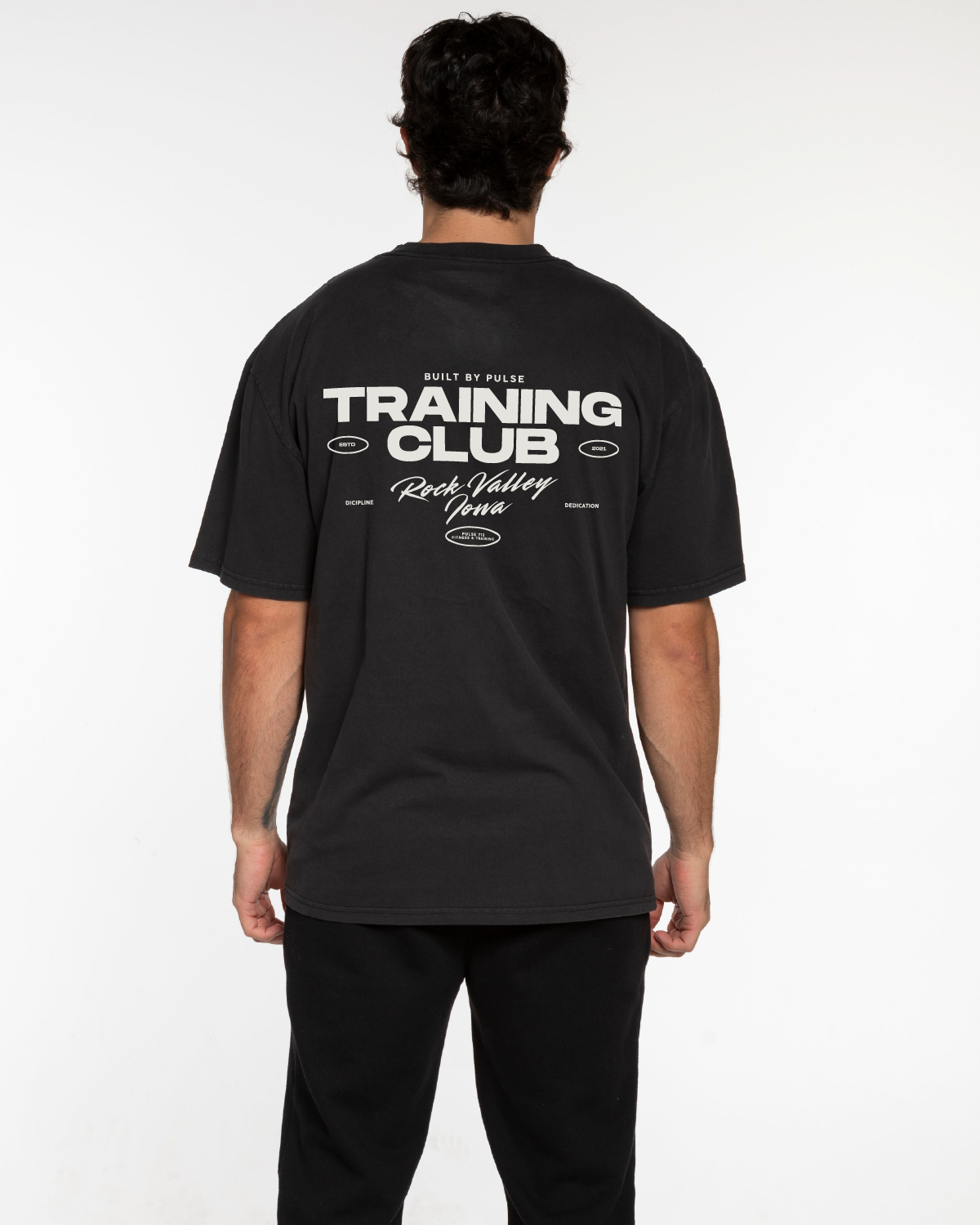 Pulse 712 Mens Heavyweight Tee - Washed Black - Rock Valley
