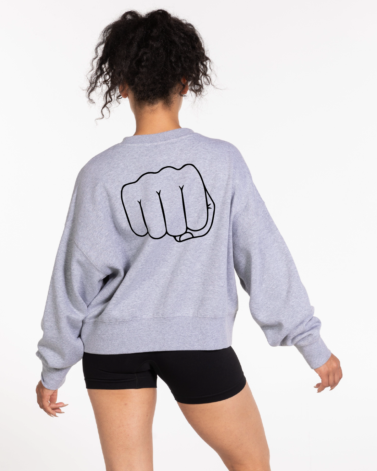 The Oversized Crop - Heather - Punch Therapy - Left Chest & Back Center - Black