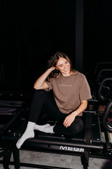 Collective Studios Crop Terry Tee - Cacao