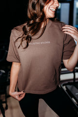 Collective Studios Crop Terry Tee - Cacao