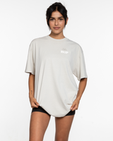 The Mens Heavyweight Tee - Washed Bone - Real Good Pilates - Left Chest "RGP" & Center Back Stacked - Printed - Tone on Tone
