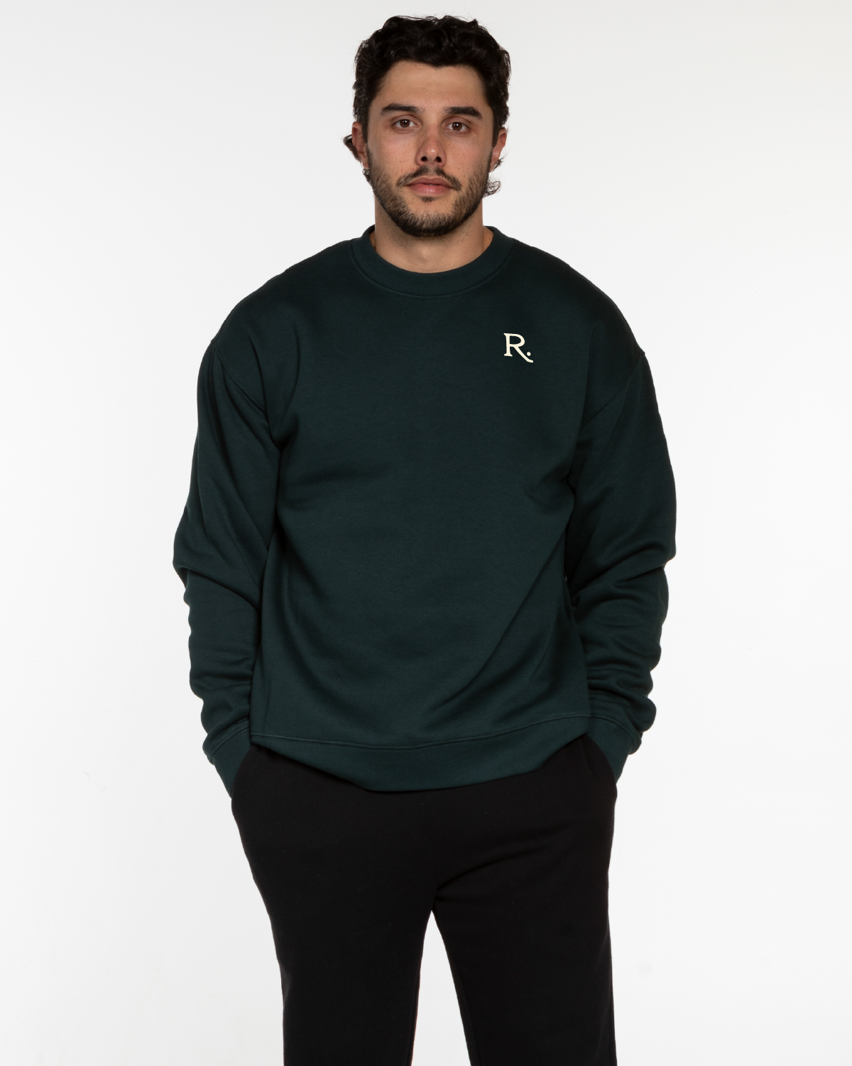 Raising Rock Mens Crewneck - Pine Green