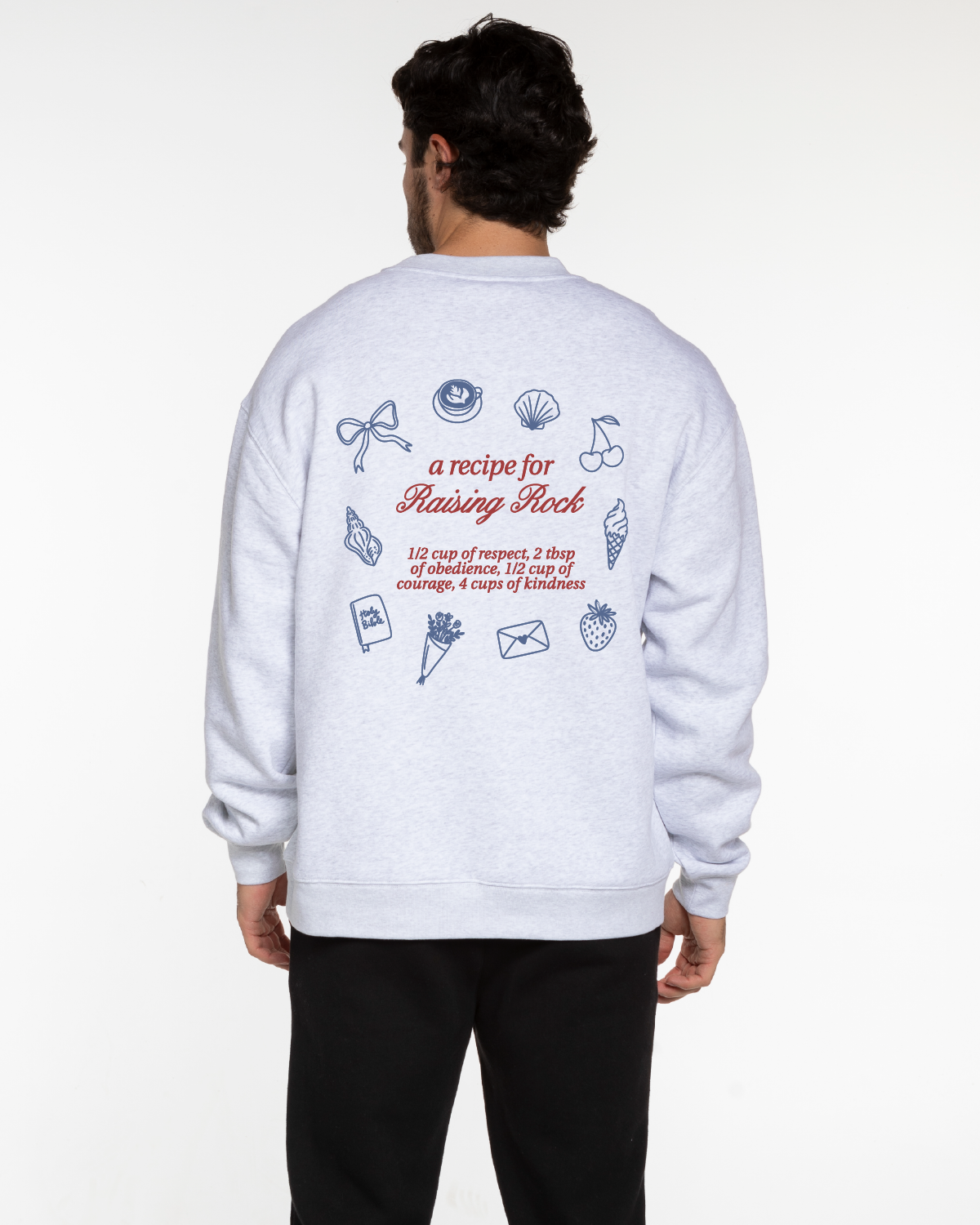 Raising Rock Mens Crewneck - White Heather
