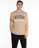 Rush Cycle Studio - The Mens Heavyweight Tank - Washed Khaki
