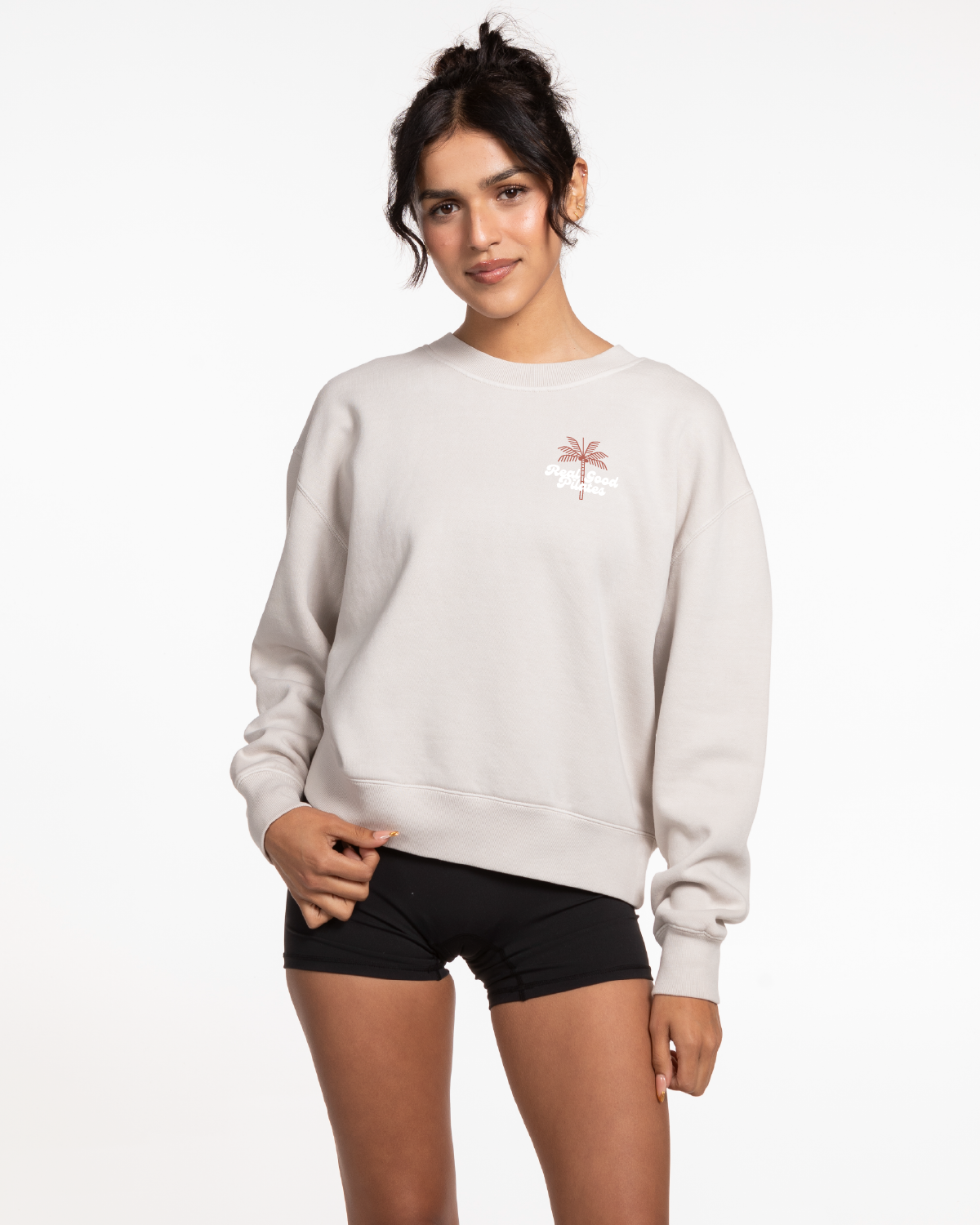 Real Good Pilates - Womens Crewneck - Washed Bone