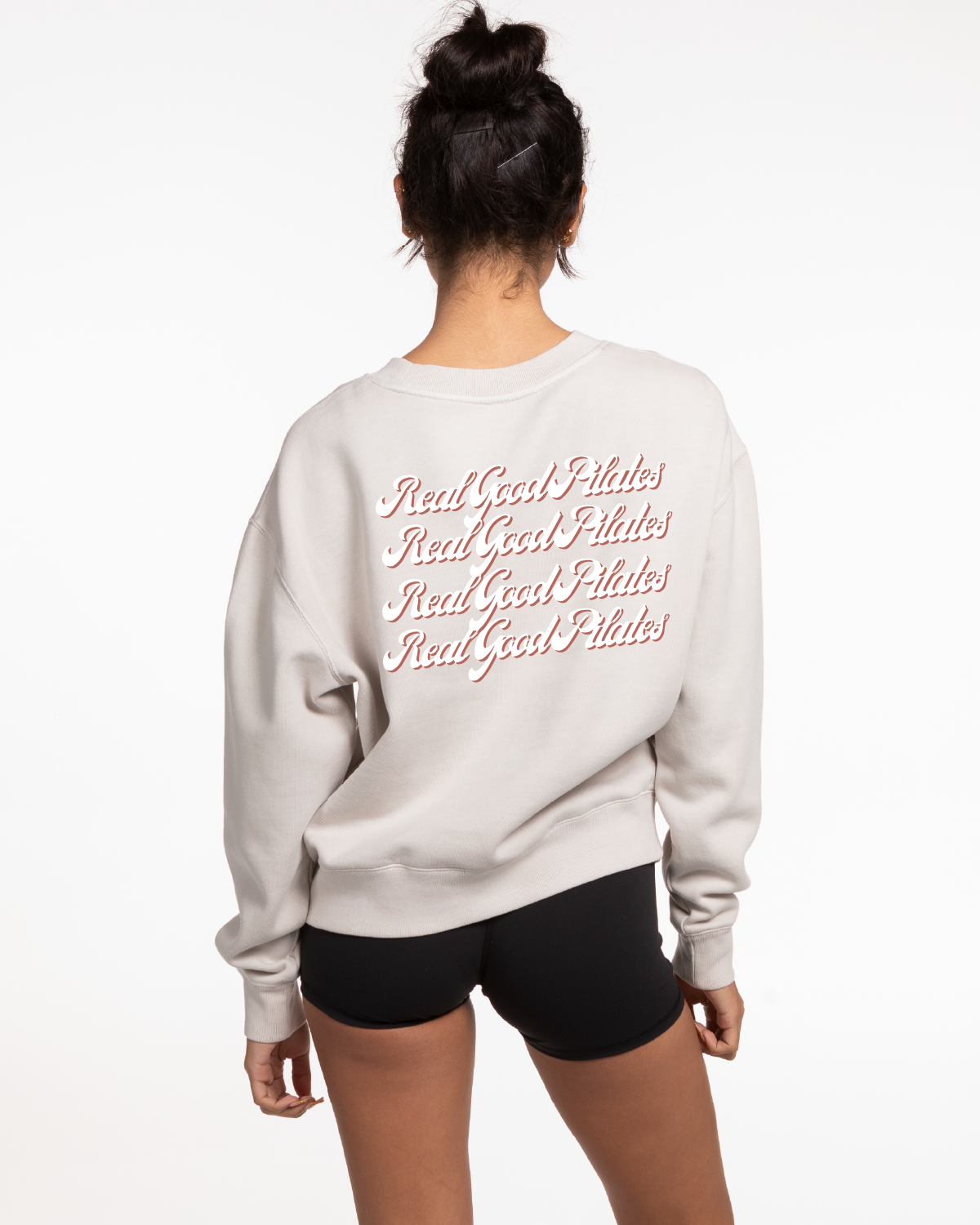 Real Good Pilates - Womens Crewneck - Washed Bone