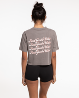 Real Good Pilates - Heavyweight Crop Tee - Washed Gray