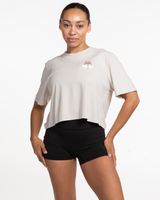 Real Good Pilates - Heavyweight Crop Tee - Washed Bone
