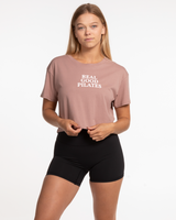 Real Good Pilates - Crop Tee - Clay