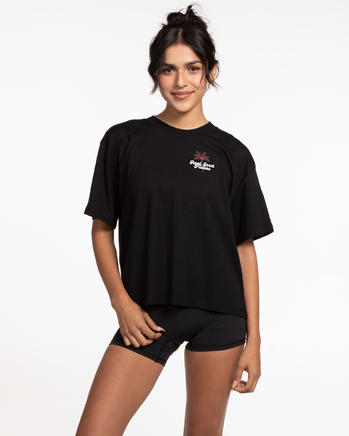 Real Good Pilates - Womens Oversized Tee - Black
