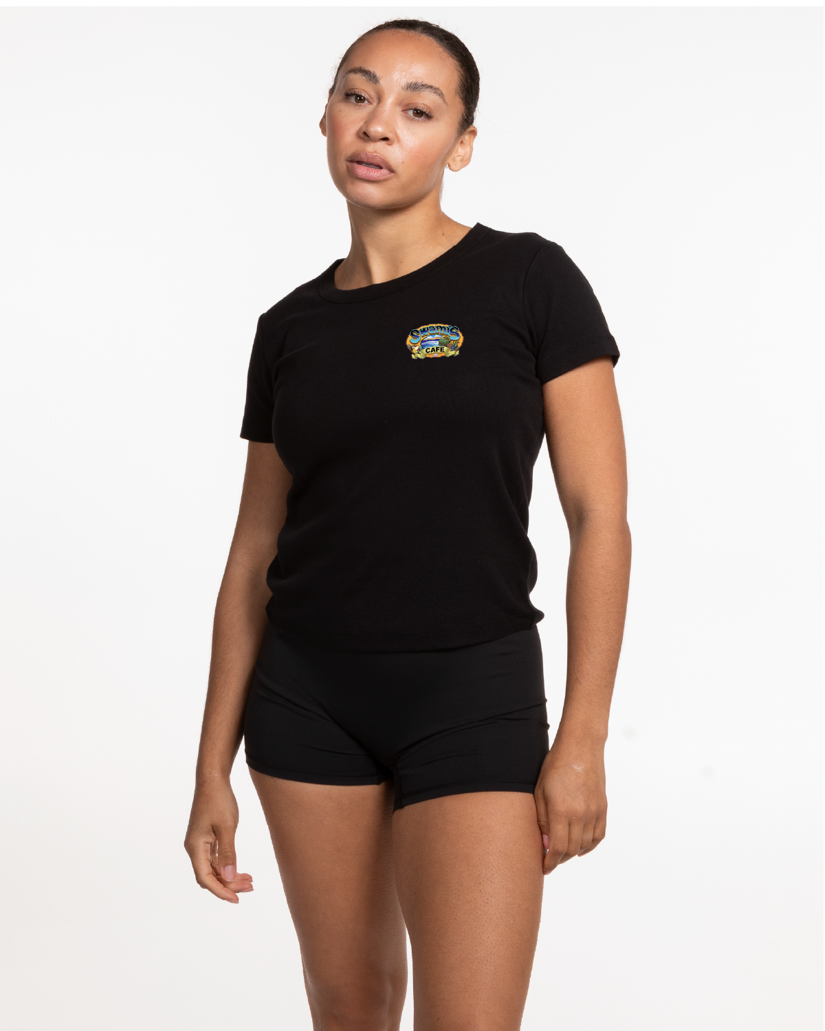 Swamis Core - The Baby Tee - Black - Full Logo