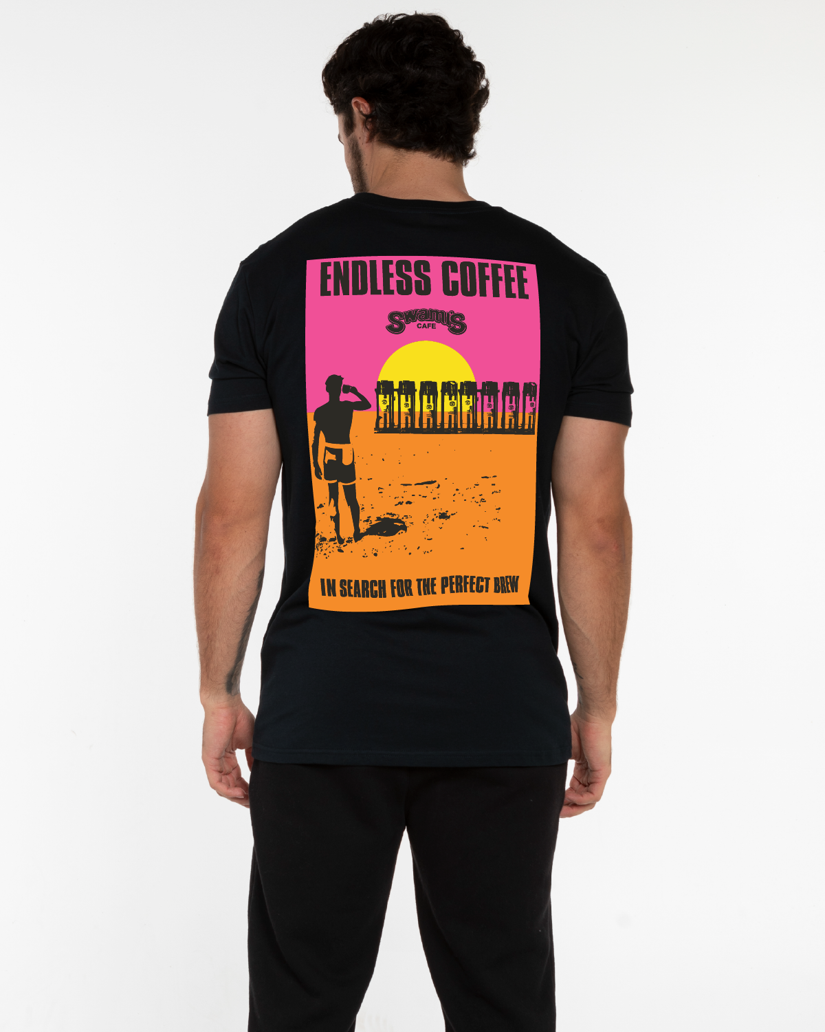 Swamis Endless - The Mens Tee - Navy - "ENDLESS COFFEE"