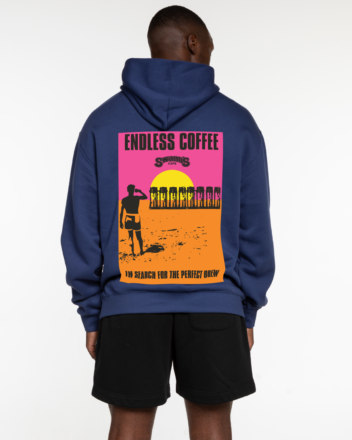 Swamis Endless - The Mens Hoodie - Cobalt - "ENDLESS COFFEE"
