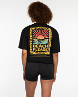 Swamis Endless - The Mens Tee - Black -  "BEACH PLEASE"