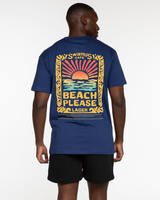 Swamis Endless - The Mens Tee - Cobalt - "BEACH PLEASE"