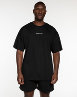 The Mens Heavyweight Tee - Black - Team Ariana - Center Chest & Back Center Stacked - Full Color