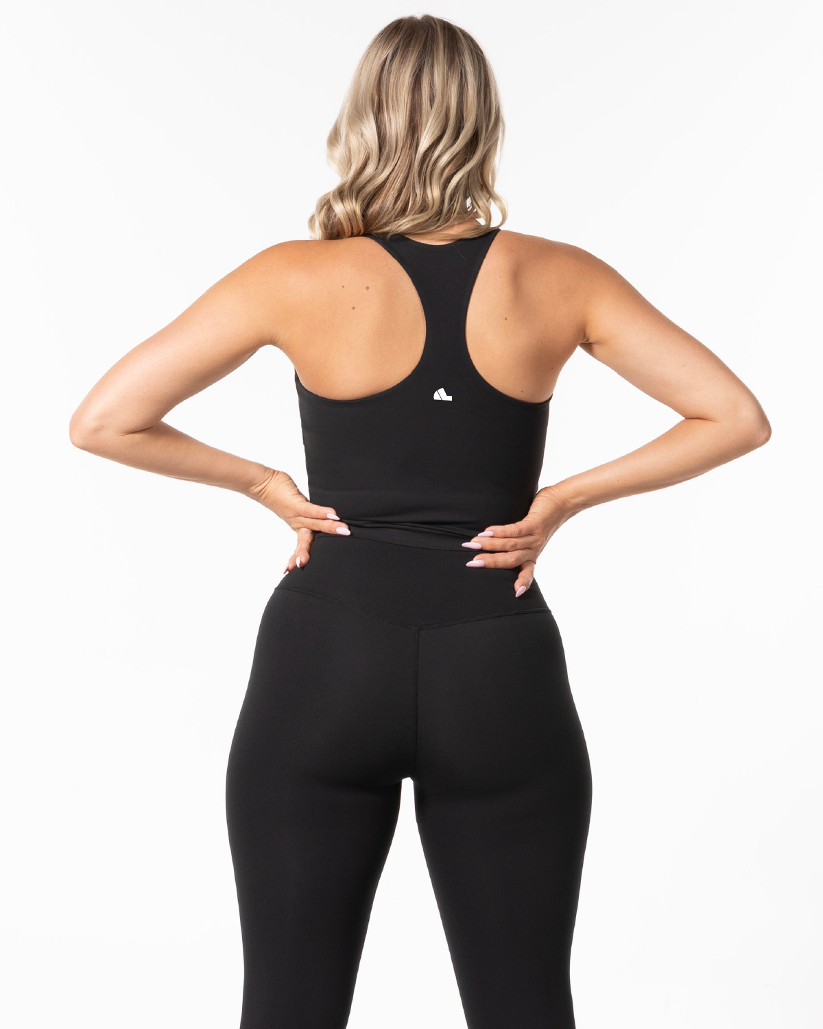 The Racer Tank - Black - Team Ariana - Left Chest & Back Center - White