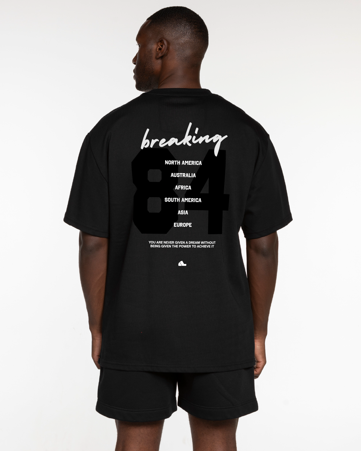 The Mens Heavyweight Tee - Black - Team Ariana - Center Chest & Back Center Stacked - Full Color