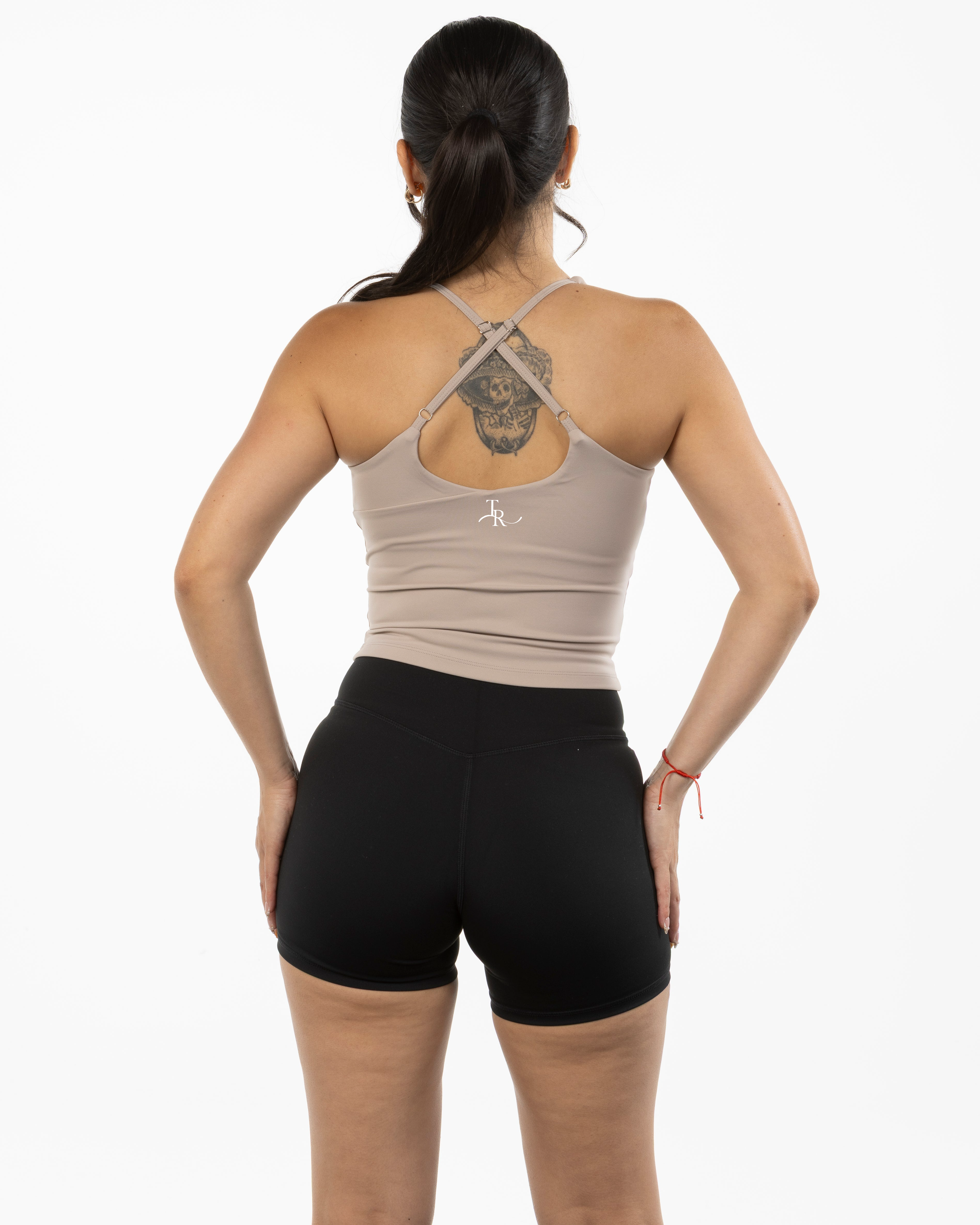 The Refinery Fitness Studio Sporty Strappy Tank - Light Brown