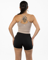 The Refinery Fitness Studio Sporty Strappy Tank - Light Brown