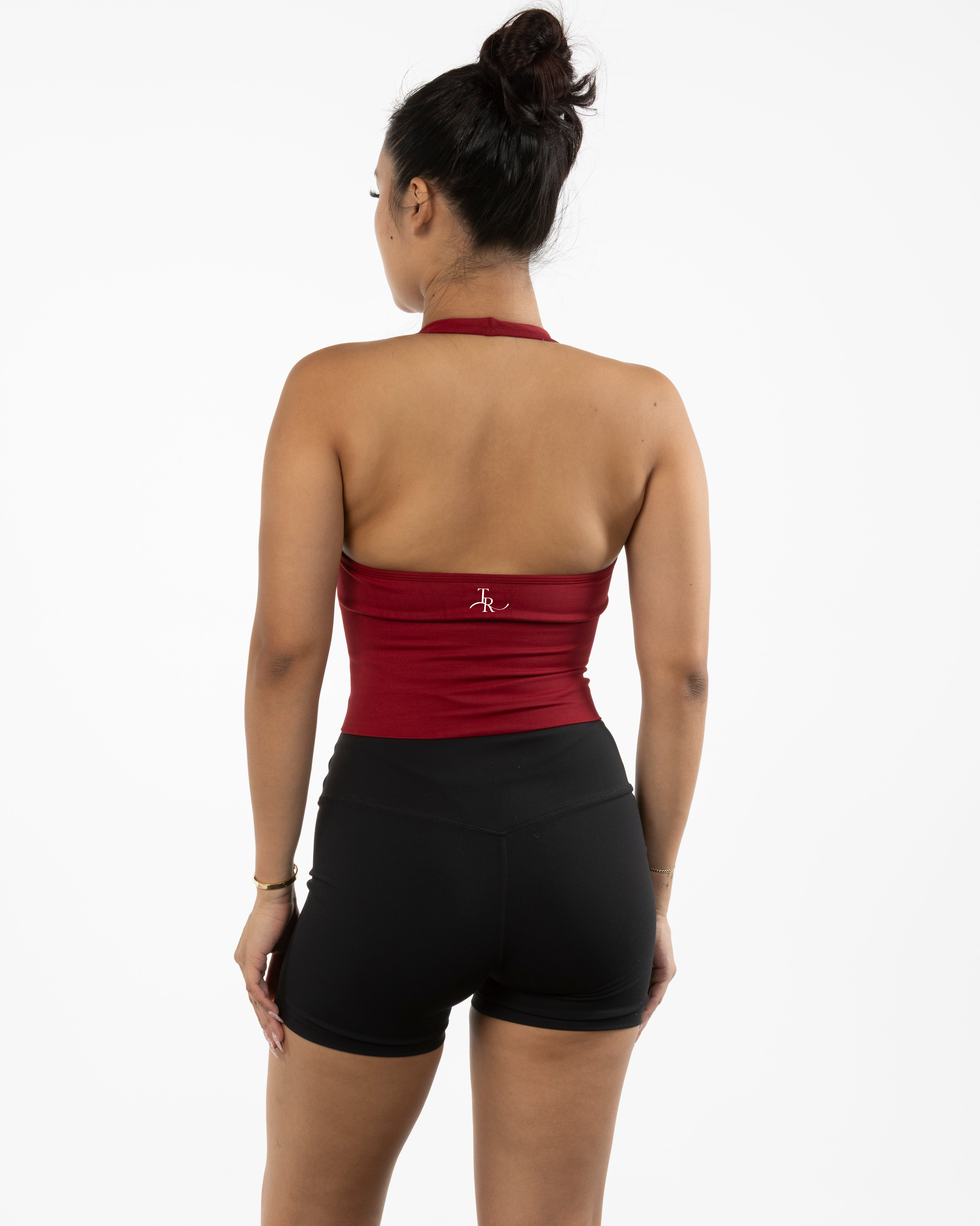 The Refinery Fitness Studio Halter Tank - Red