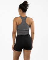 The Refinery Fitness Studio High Neck Racer Tank - Grey